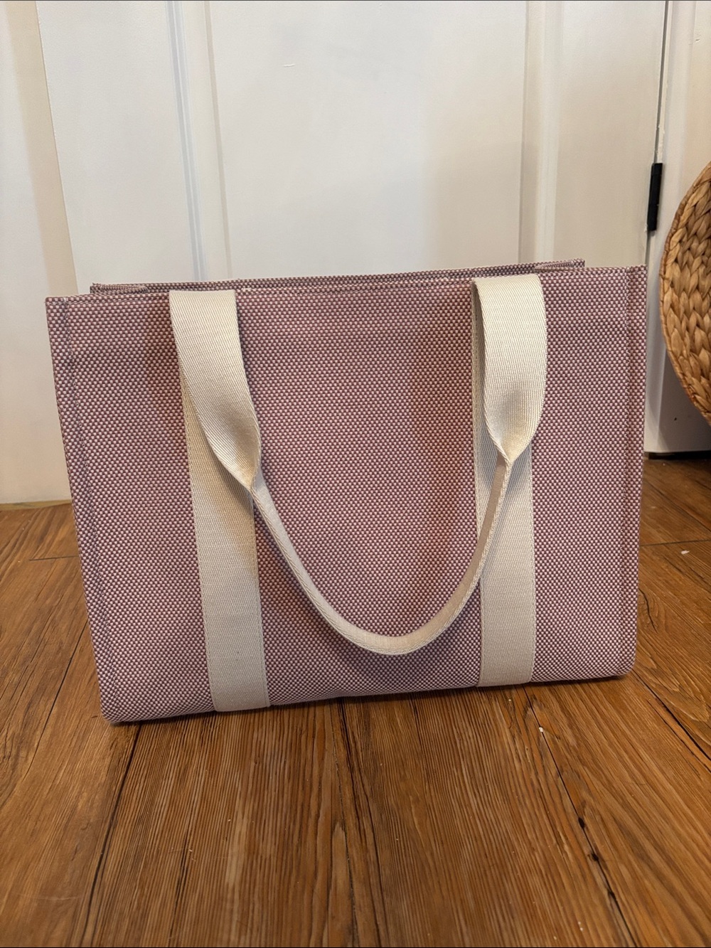 lululemon athletica Pink Canvas Tote with Cream Straps - Picture 2 of 5